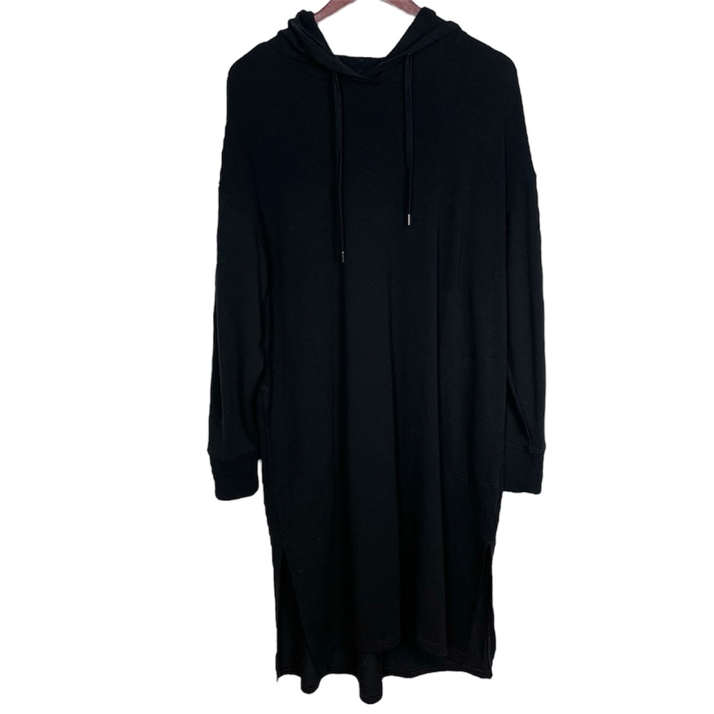 Old Navy Black Hooded Jersey Sweatshirt Dress Size Large